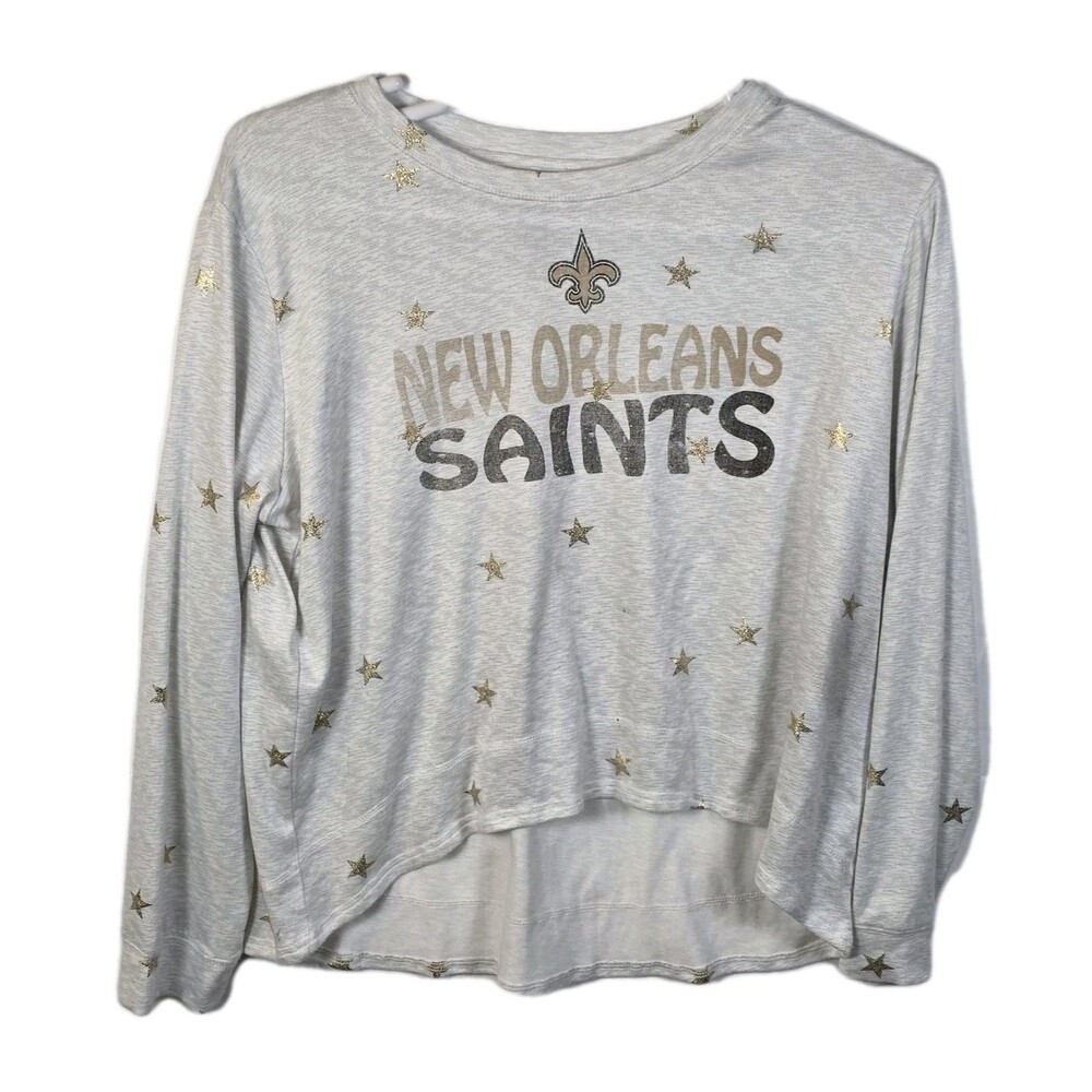 Team Apparel Women's XL White / Gold  New Orleans Saints Short‎ Sleeve Shirt